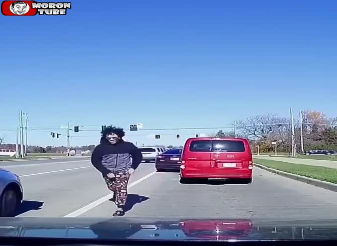 Video :Unfortunately for them, the driver is armed as two thugs jump out to attack him